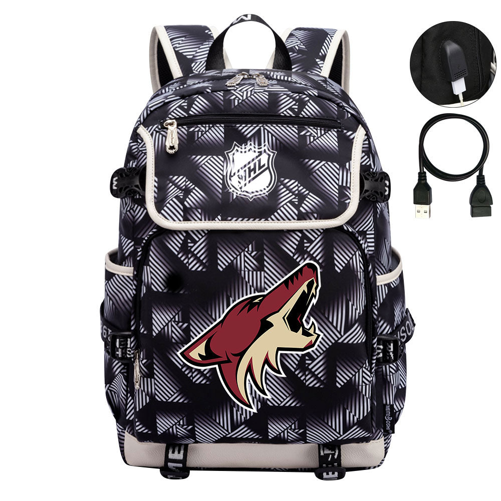 Arizona Coyotes Hockey Team Backpack School Notebook Travel Bags