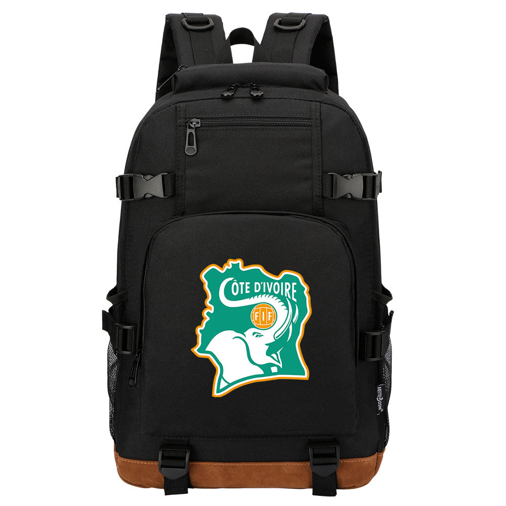 Ivory Coast National Football Team Waterproof Backpack School Notebook Travel Bag