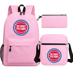 Detroit Pistons Basketball School Backpack Shoulder Bag Pencil Bags 3pcs Set