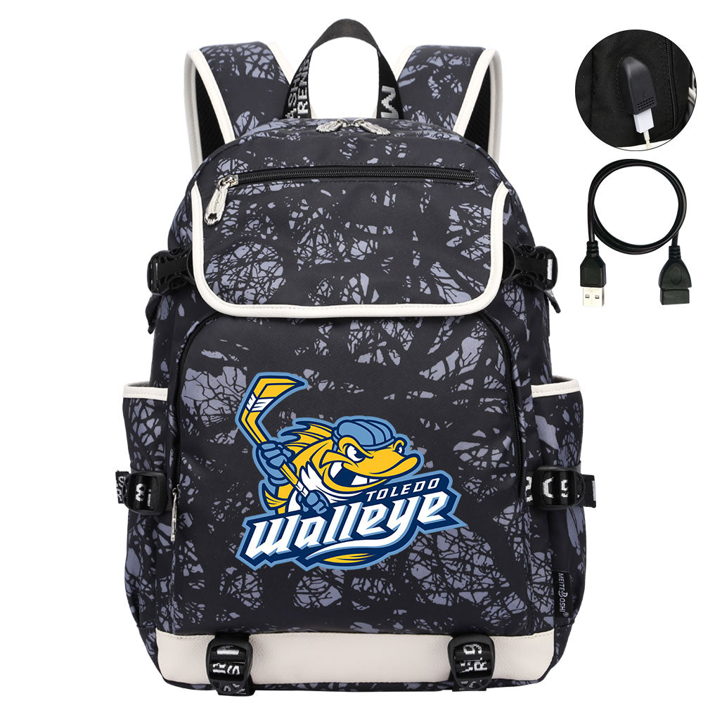 Toledo Walleye Hockey League Backpack School Notebook Travel Bag