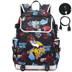Minnesota Vikings Football Rugby Backpack School Notebook Travel Bags