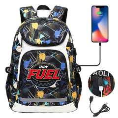 Indy Fuel Hockey Backpack School Notebook Travel Bags With USB