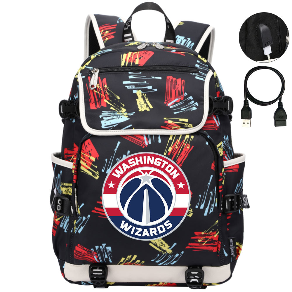 Washington Wizards Backpack School Notebook Travel Bags
