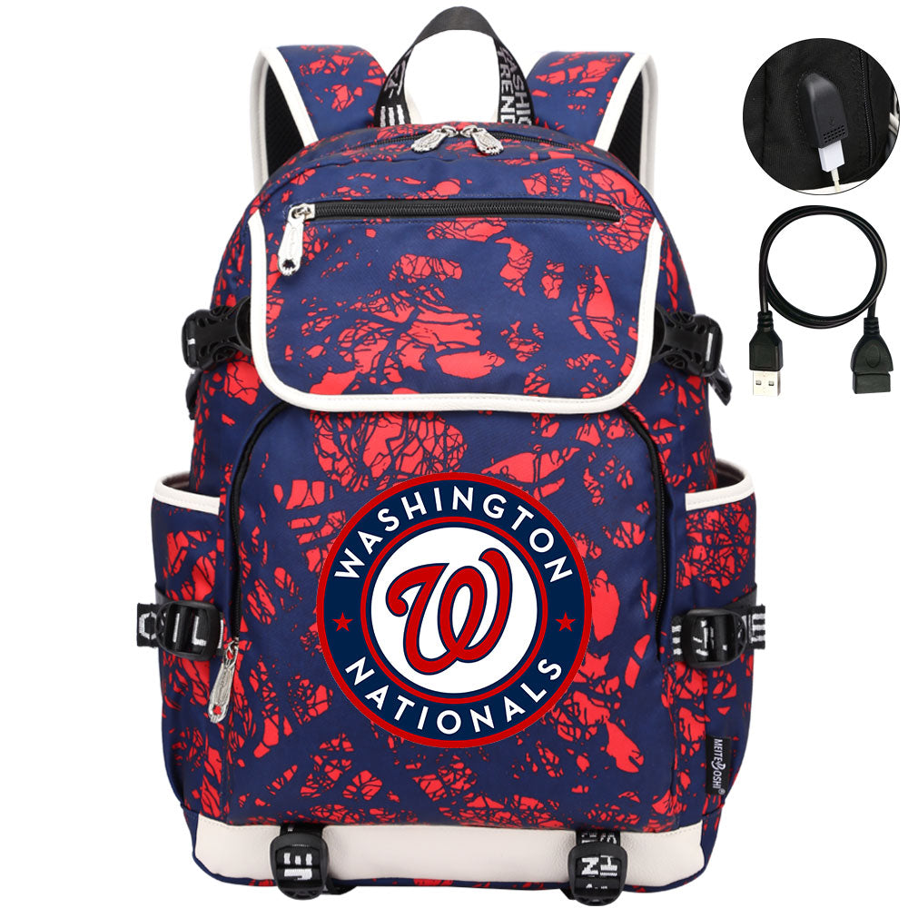 Washington Nationals Backpack School Notebook Travel Bags