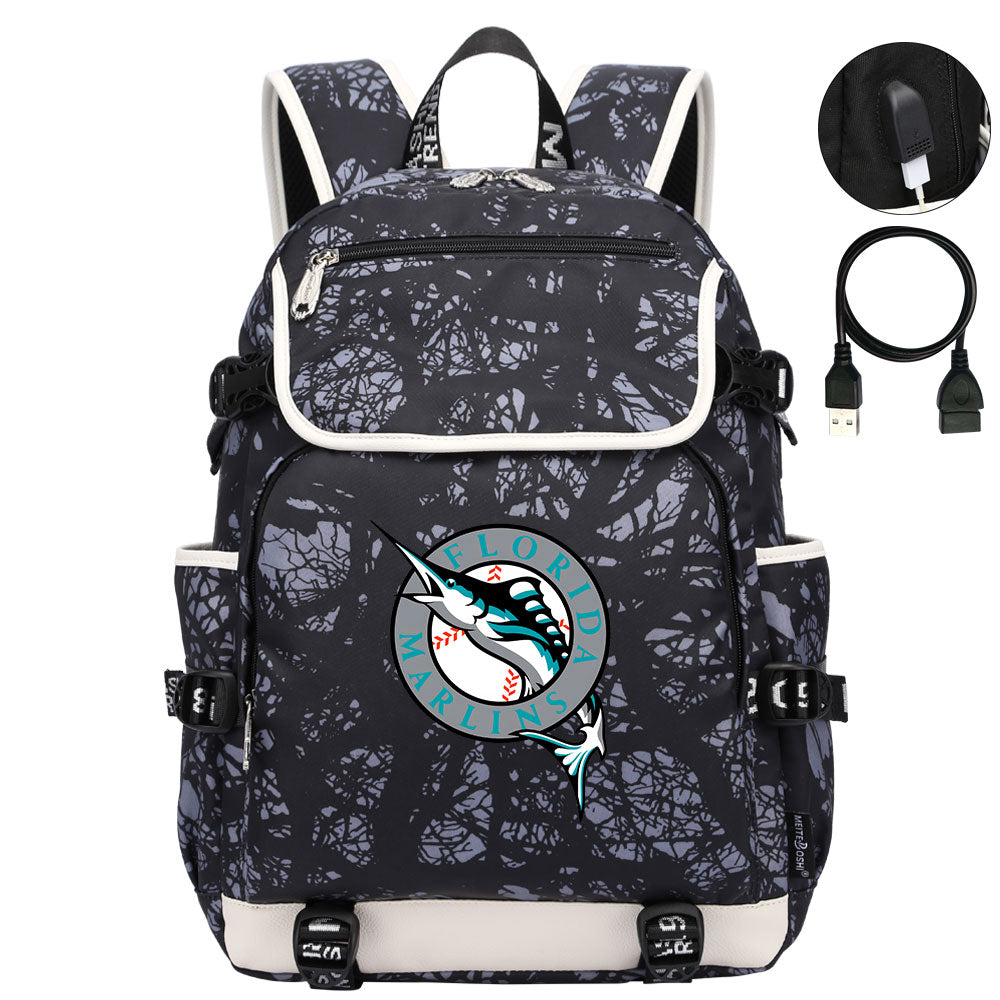 Florida Marlins Backpack School Notebook Travel Bags