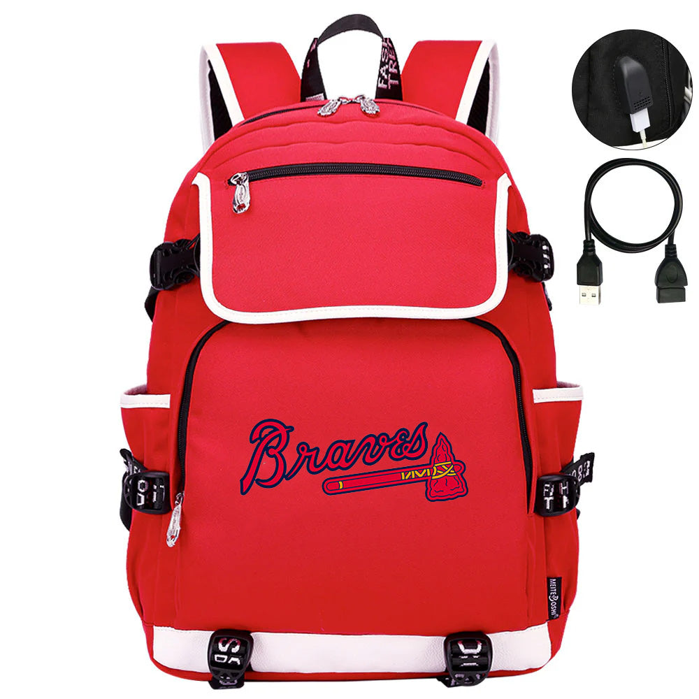 Atlanta Braves Backpack School Notebook Travel Bags