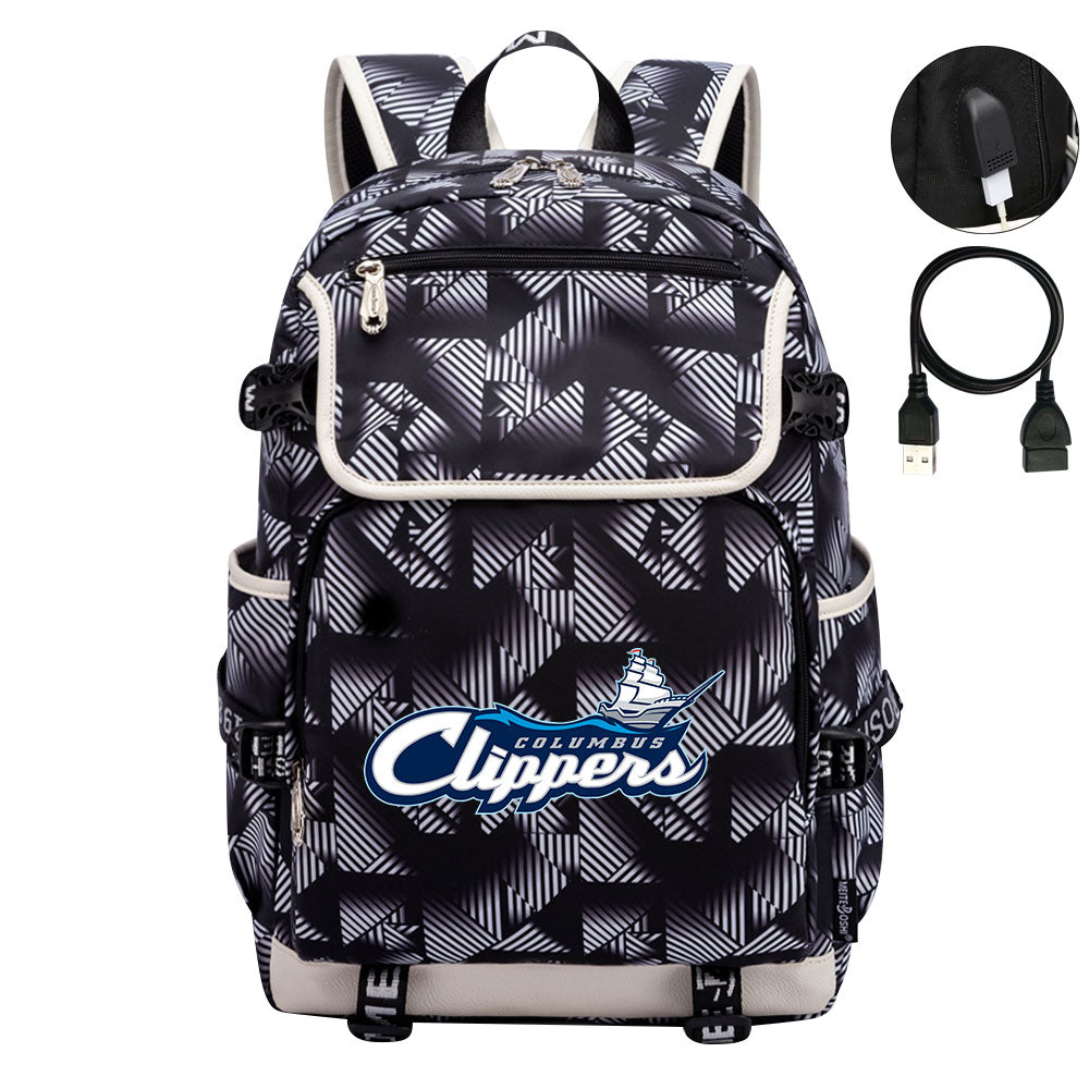 Columbus Clippers Backpack School Notebook Travel Bags