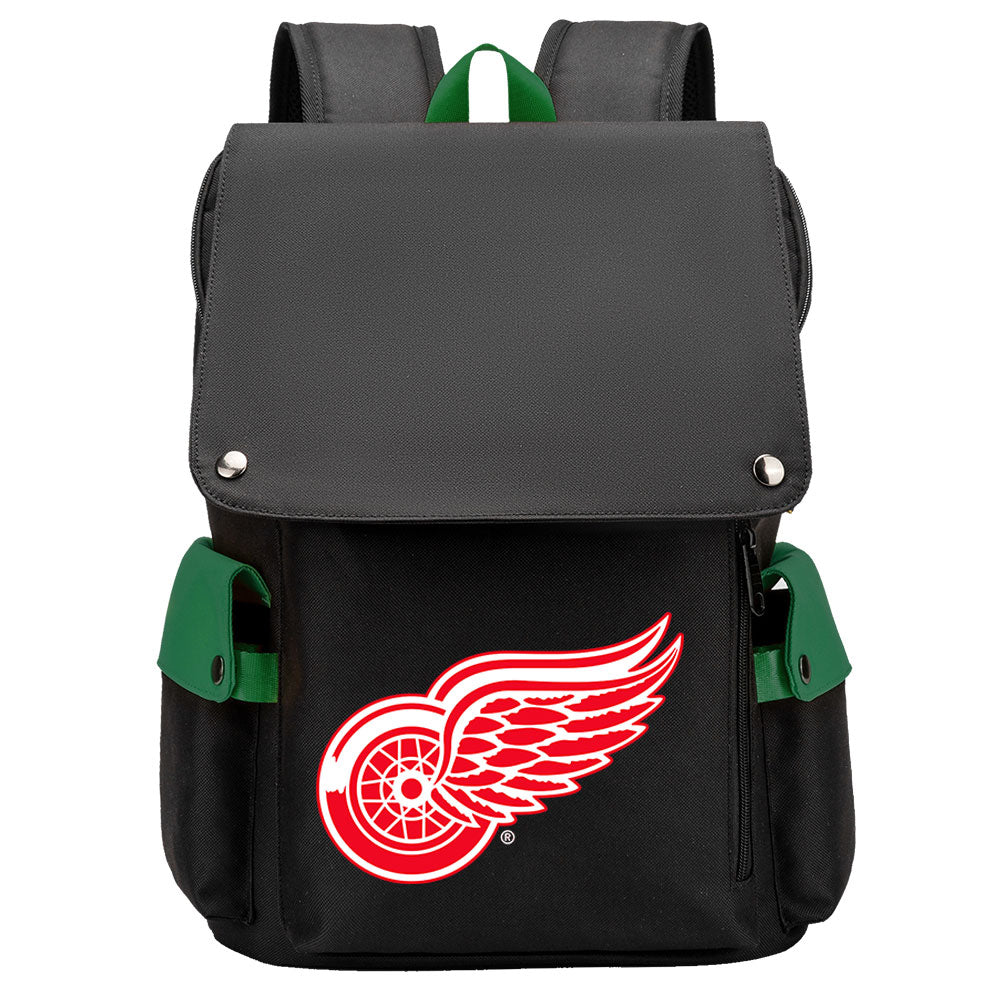 Detroit Red Wings Hockey Team School Backpack Oxford Laptop Bag