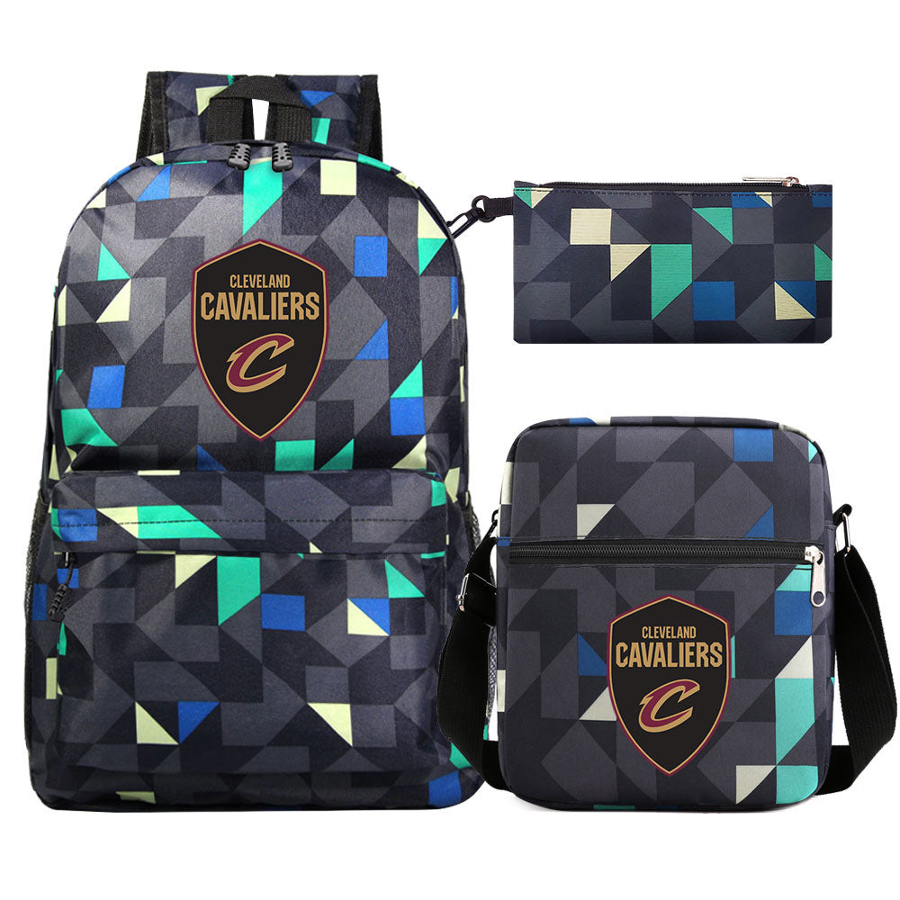 Cleveland Cavaliers Basketball School Backpack Shoulder Bag Pencil Bags 3pcs Set