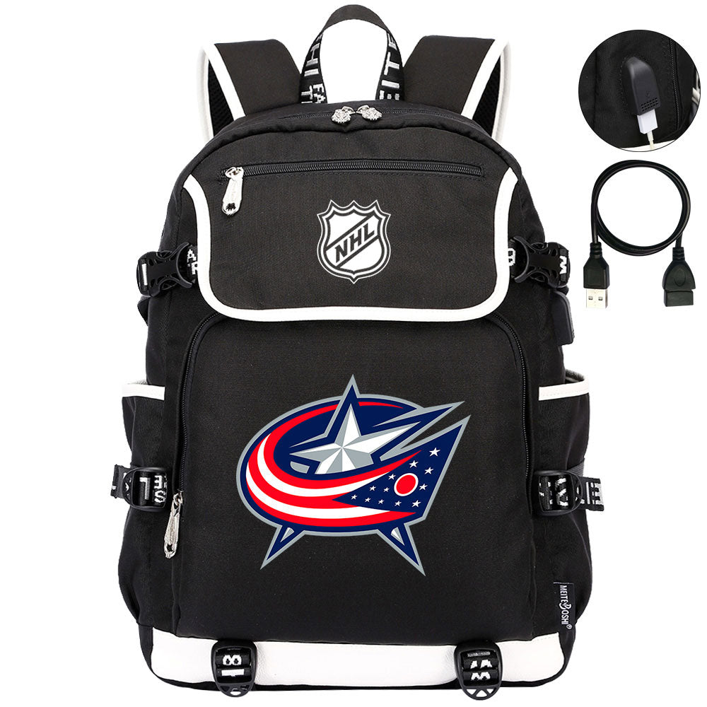 Columbus Blue Jackets Hockey League Backpack School Notebook Travel Bag