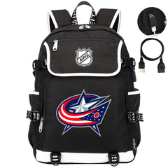 Columbus Blue Jackets Hockey League Backpack School Notebook Travel Bag