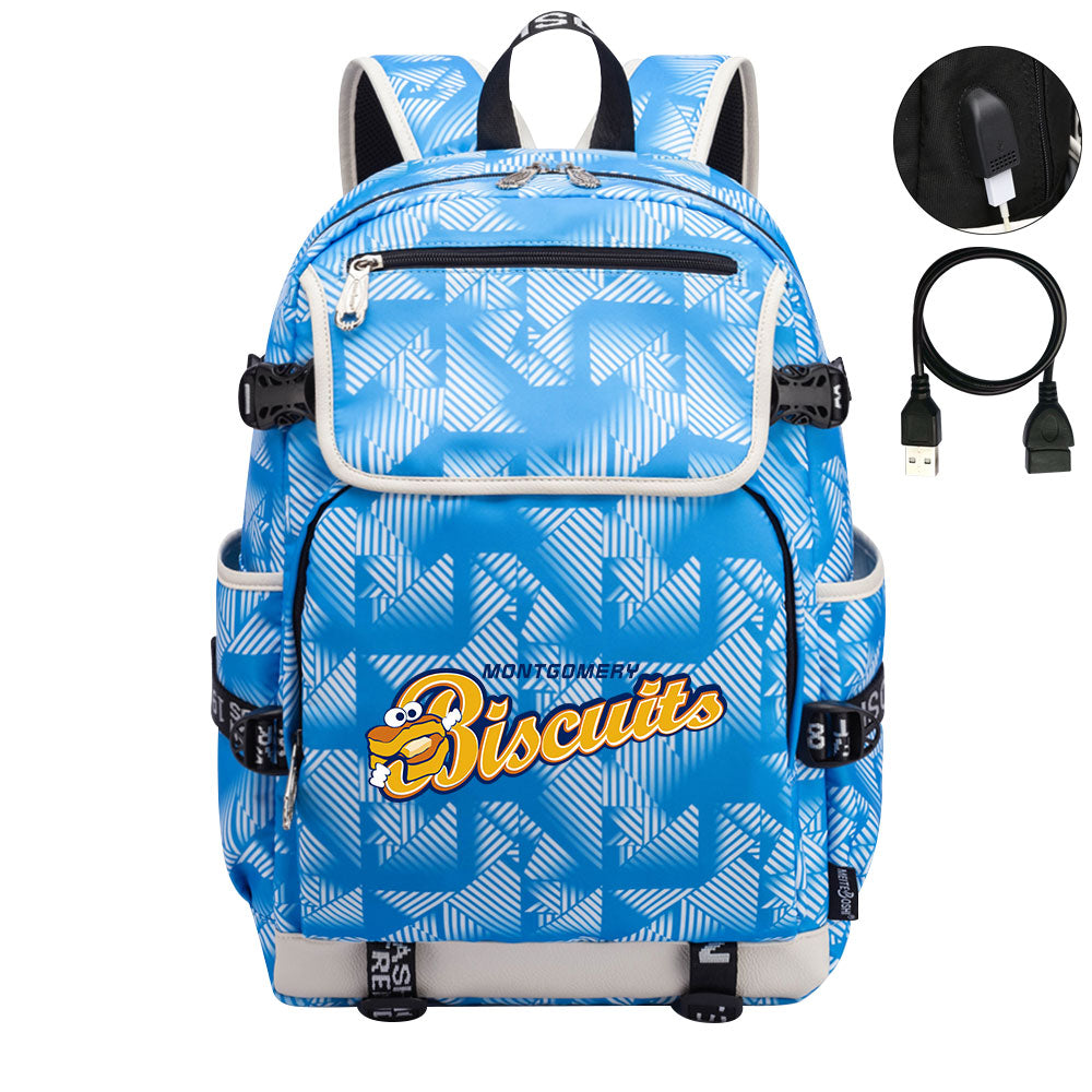Montgomery Biscuits Backpack School Notebook Travel Bags