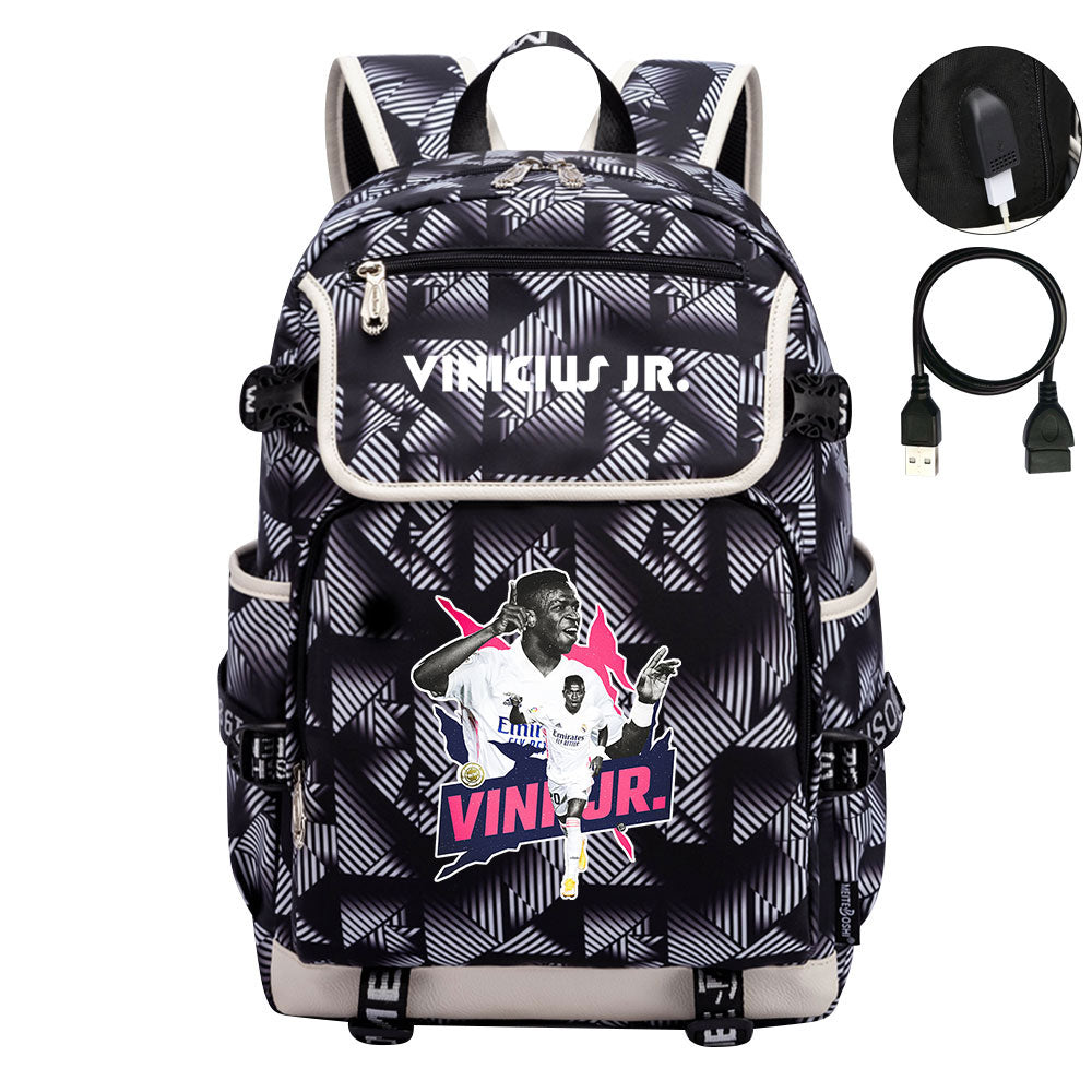 Vinicius Junior FC Backpack School Notebook Travel Bags