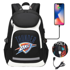 Oklahoma City Thunder Backpack School Notebook Travel Bags With USB