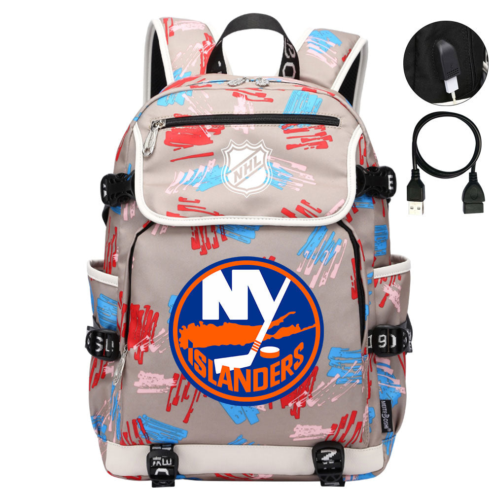 New York Islanders Hockey League Backpack School Notebook Travel Bag
