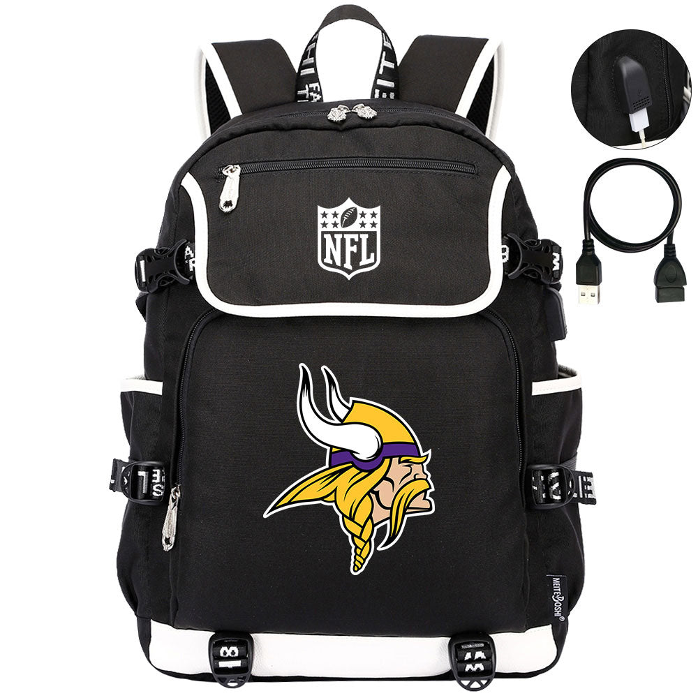 Minnesota Vikings Football Rugby Backpack School Notebook Travel Bags