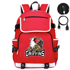Grand Rapids Griffins Hockey League Backpack School Notebook Travel Bag