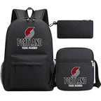 Portland Trail Blazers Basketball School Backpack Shoulder Bag Pencil Bags 3pcs Set