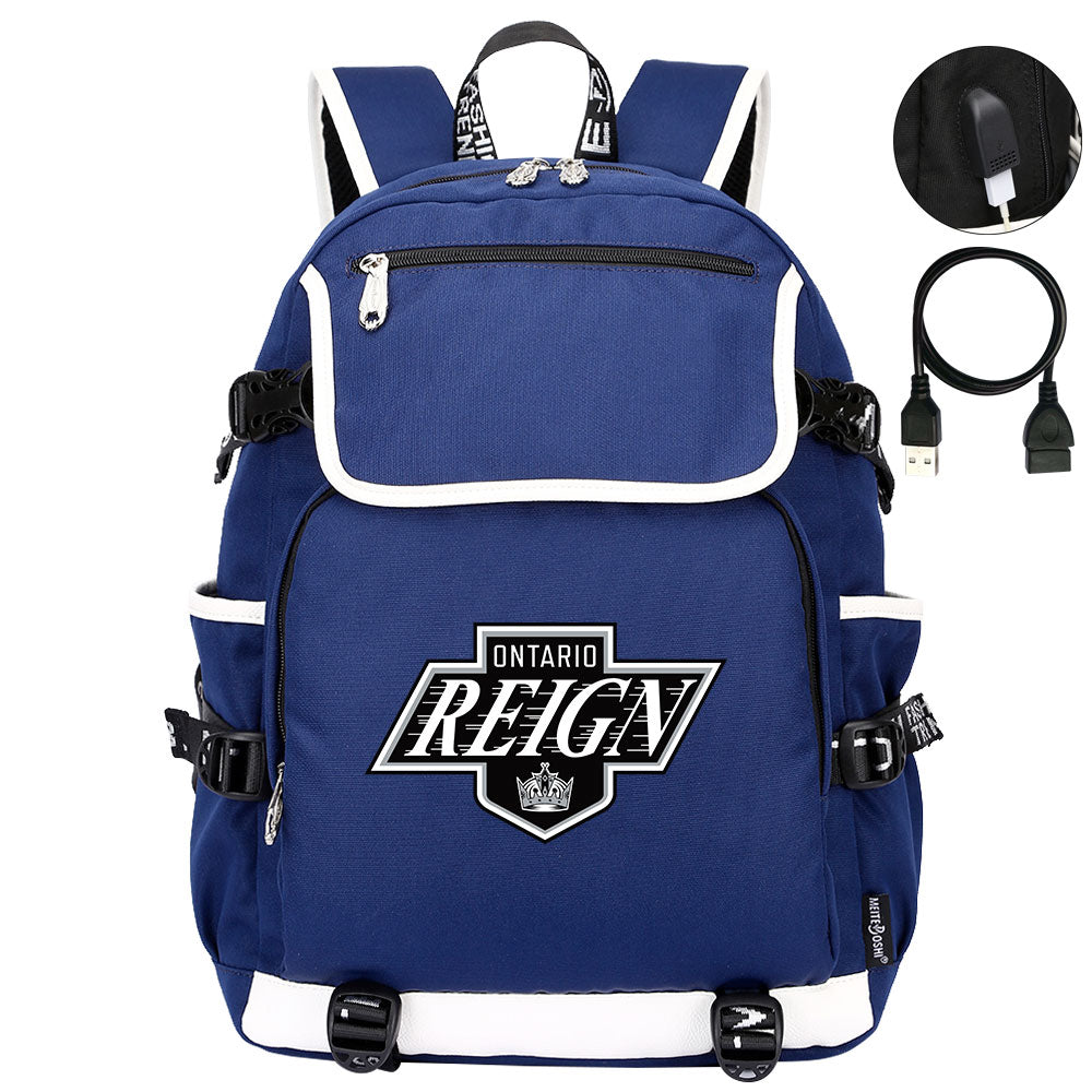 Ontario Reign Hockey League Backpack School Notebook Travel Bag