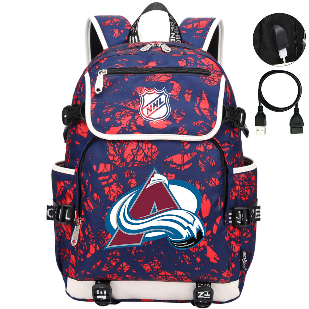 Colorado Avalanche Hockey League Backpack School Notebook Travel Bag