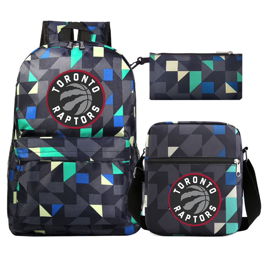 Toronto Raptors Basketball School Backpack Shoulder Bag Pencil Bags 3pcs Set