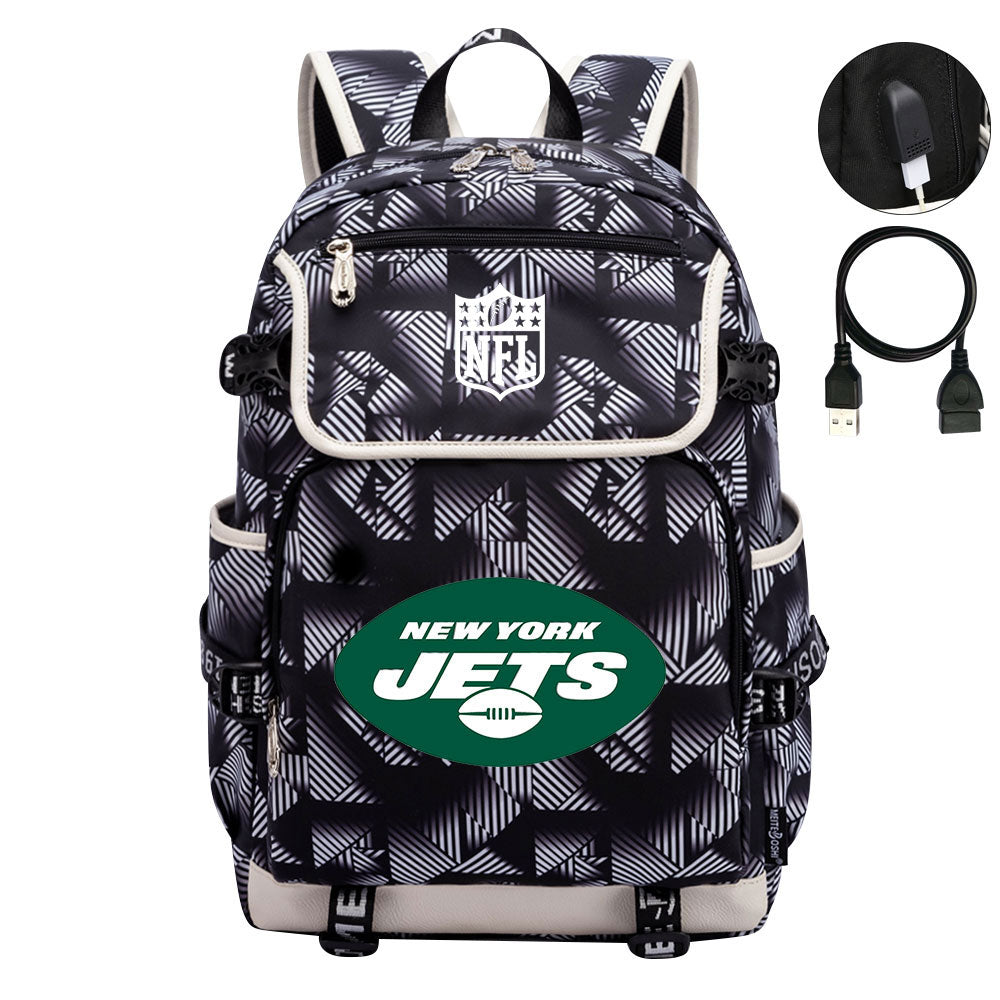 New York Jets Football Rugby Backpack School Notebook Travel Bags
