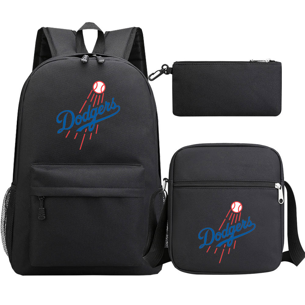 LA Dodgers Baseball School Backpack Shoulder Bag Pencil Bags 3pcs Set