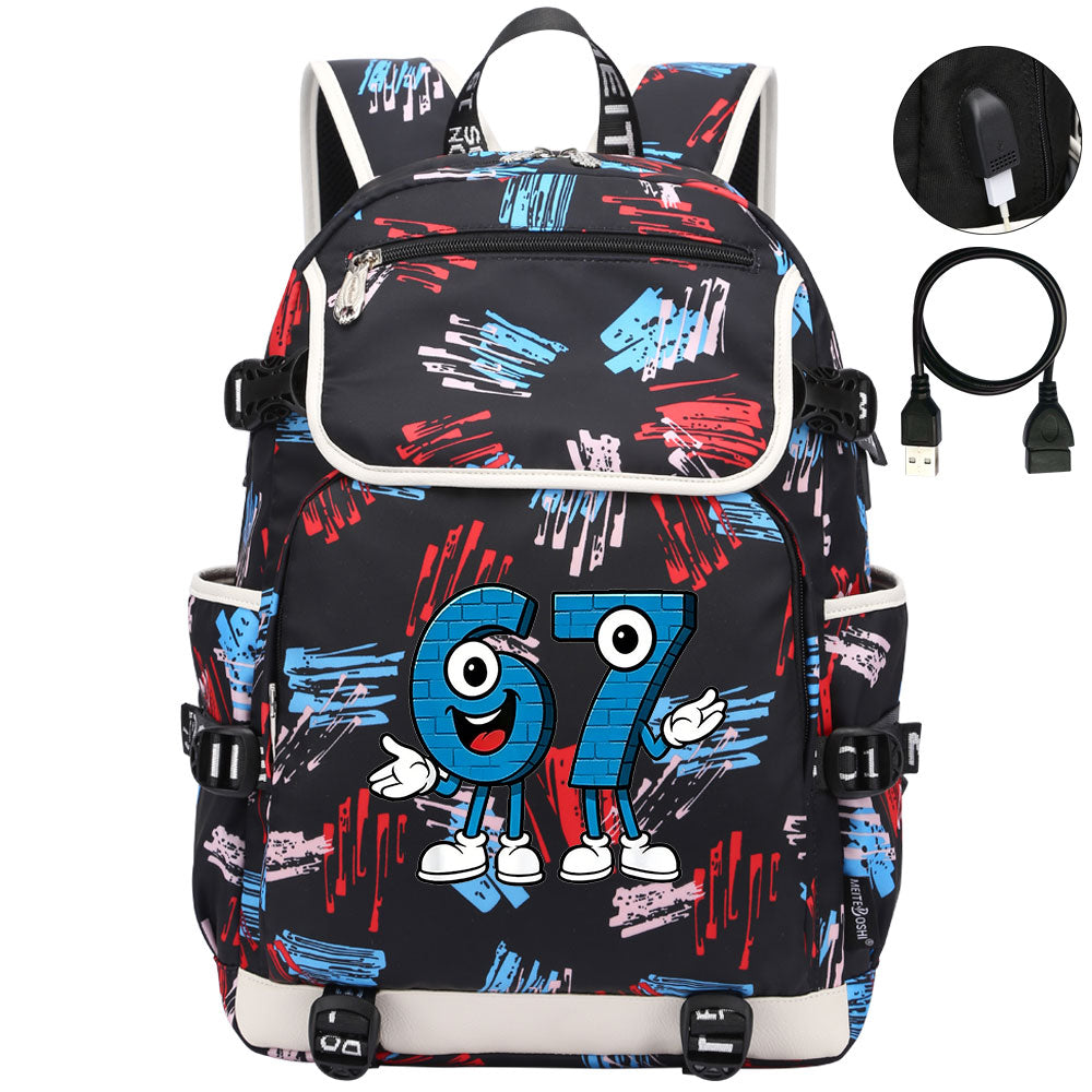 Steal a Brainrot 67 Backpack School Notebook Travel Bags