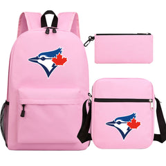Toronto Blue Jays Baseball School Backpack Shoulder Bag Pencil Bags 3pcs Set