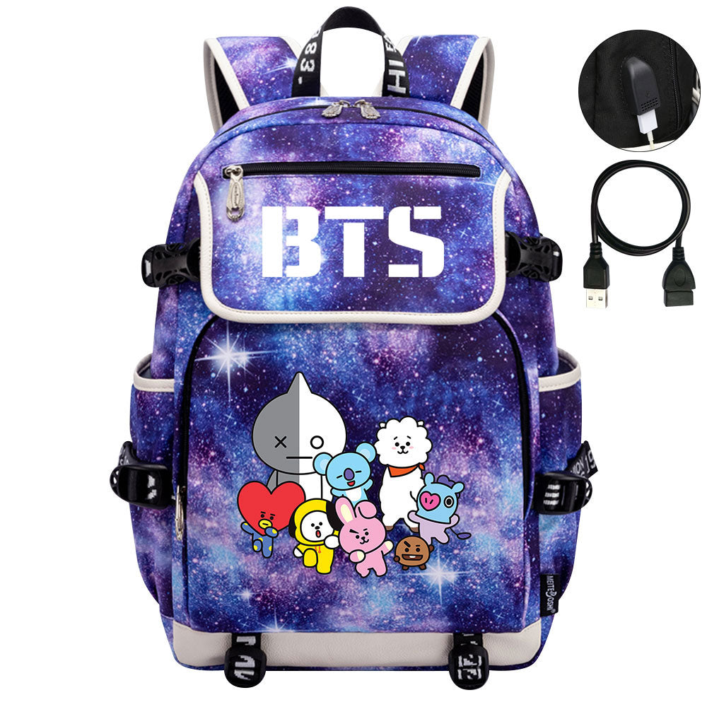 BTS Backpack School Notebook Travel Bags