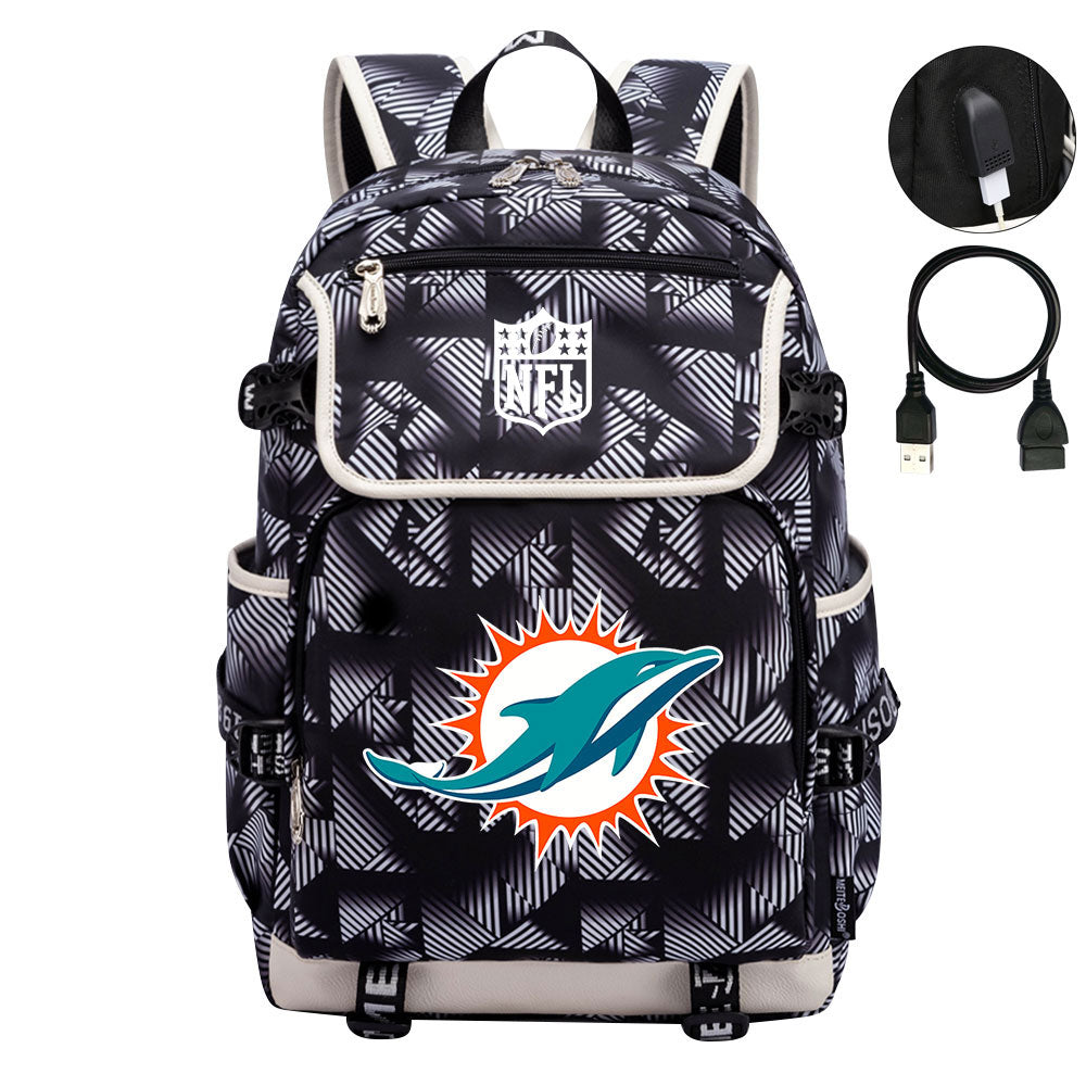 Miami Dolphins Football Rugby Backpack School Notebook Travel Bags