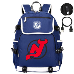 New Jersey Devils Hockey League Backpack School Notebook Travel Bag