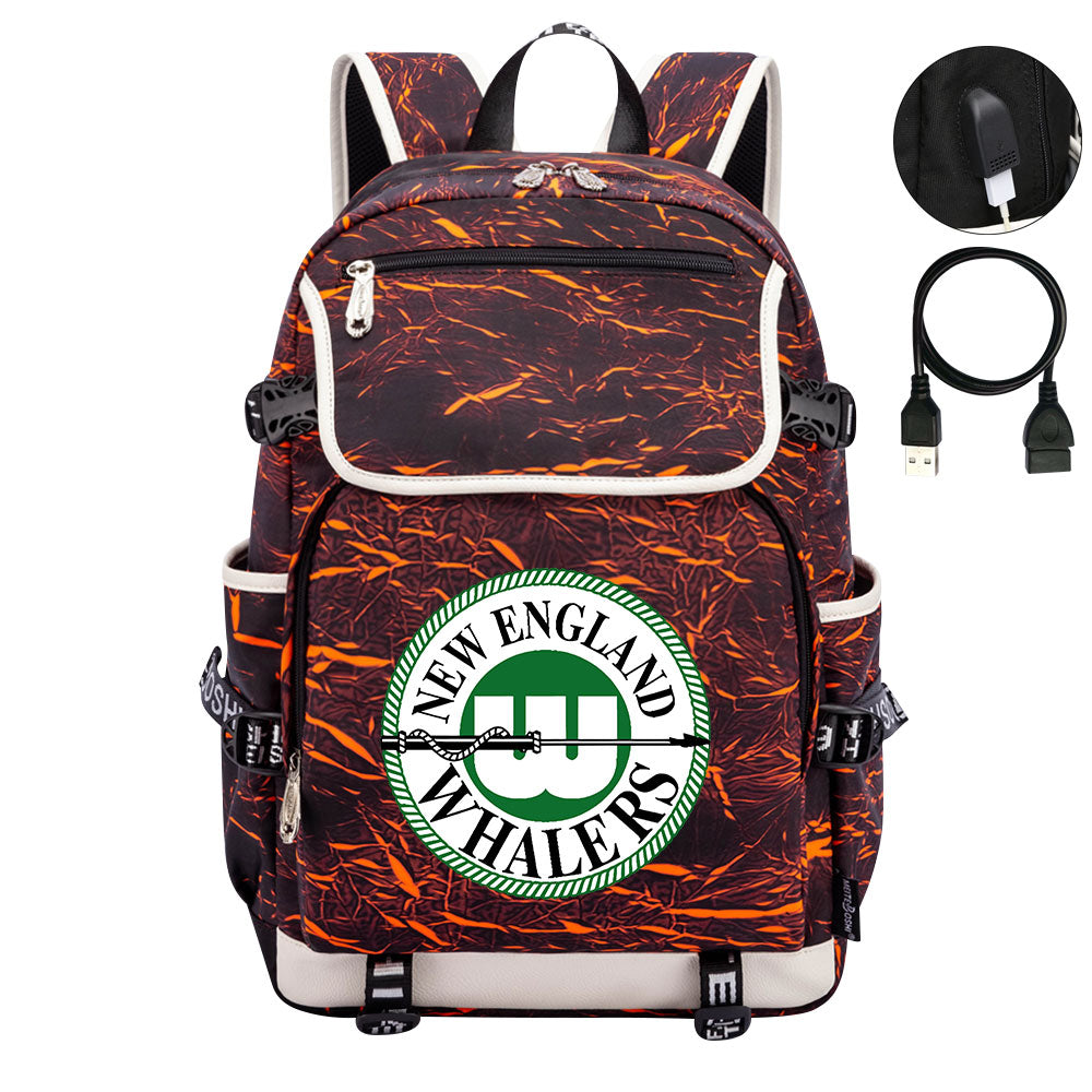 New England Whalers Hockey League Backpack School Notebook Travel Bag