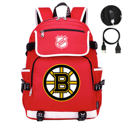 Boston Bruins Hockey League Backpack School Notebook Travel Bags