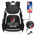 Portland Trail Blazers Backpack School Notebook Travel Bags With USB