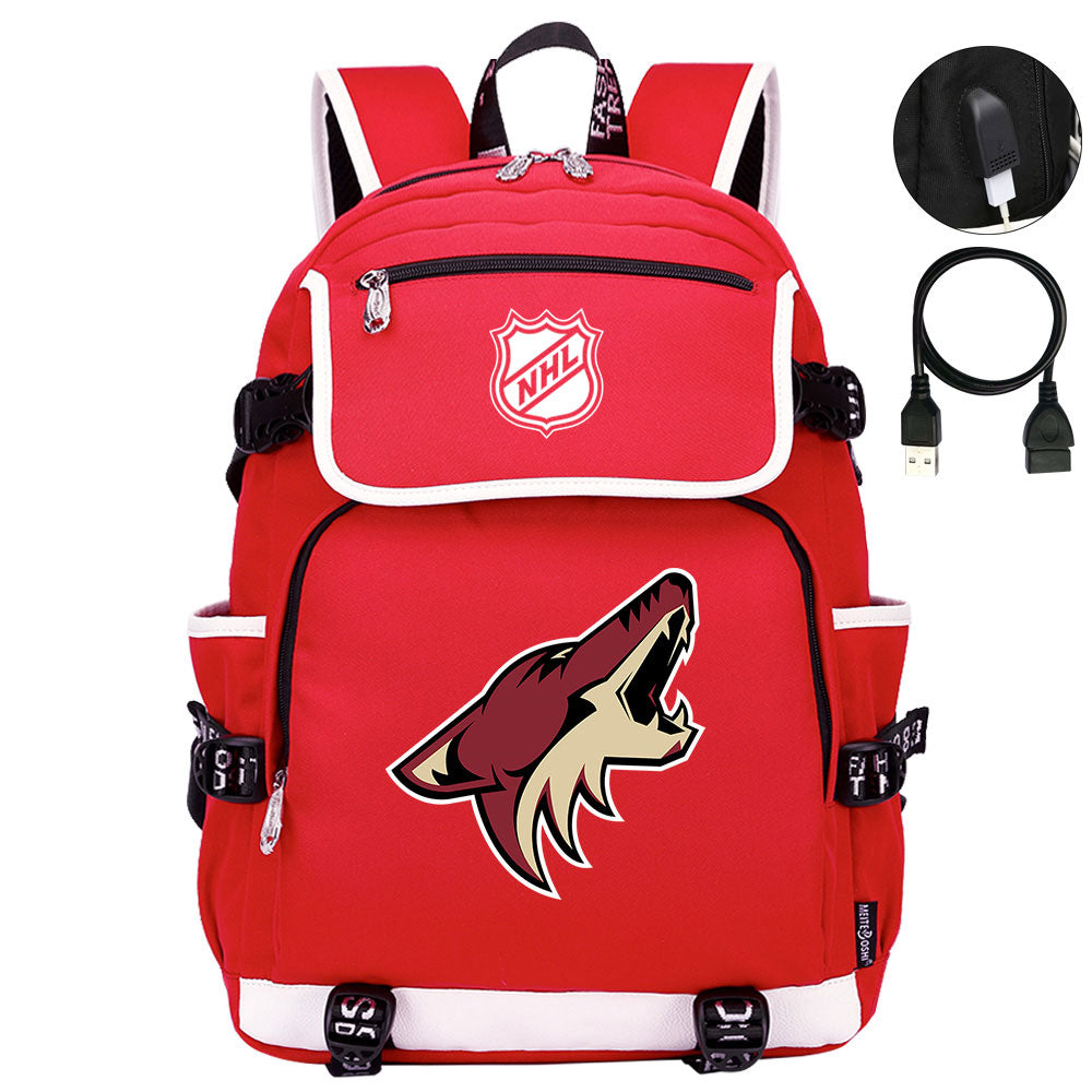 Arizona Coyotes Hockey Team Backpack School Notebook Travel Bags