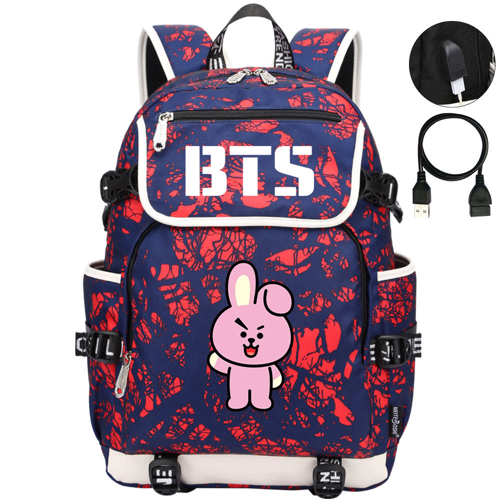 BTS Cooky Backpack School Notebook Travel Bags