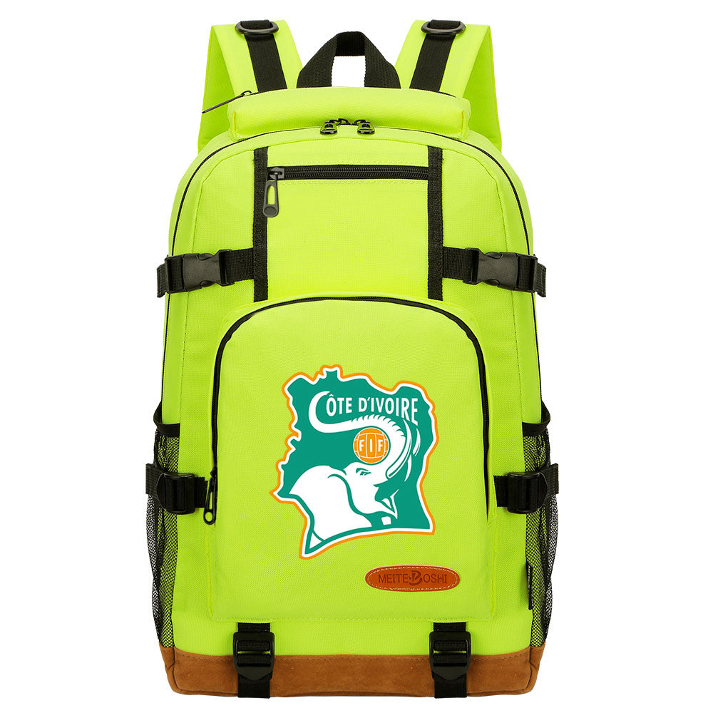 Ivory Coast National Football Team Waterproof Backpack School Notebook Travel Bag