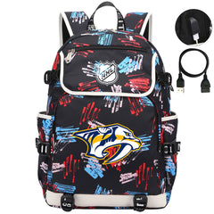 Nashville Predators Hockey League Backpack School Notebook Travel Bag