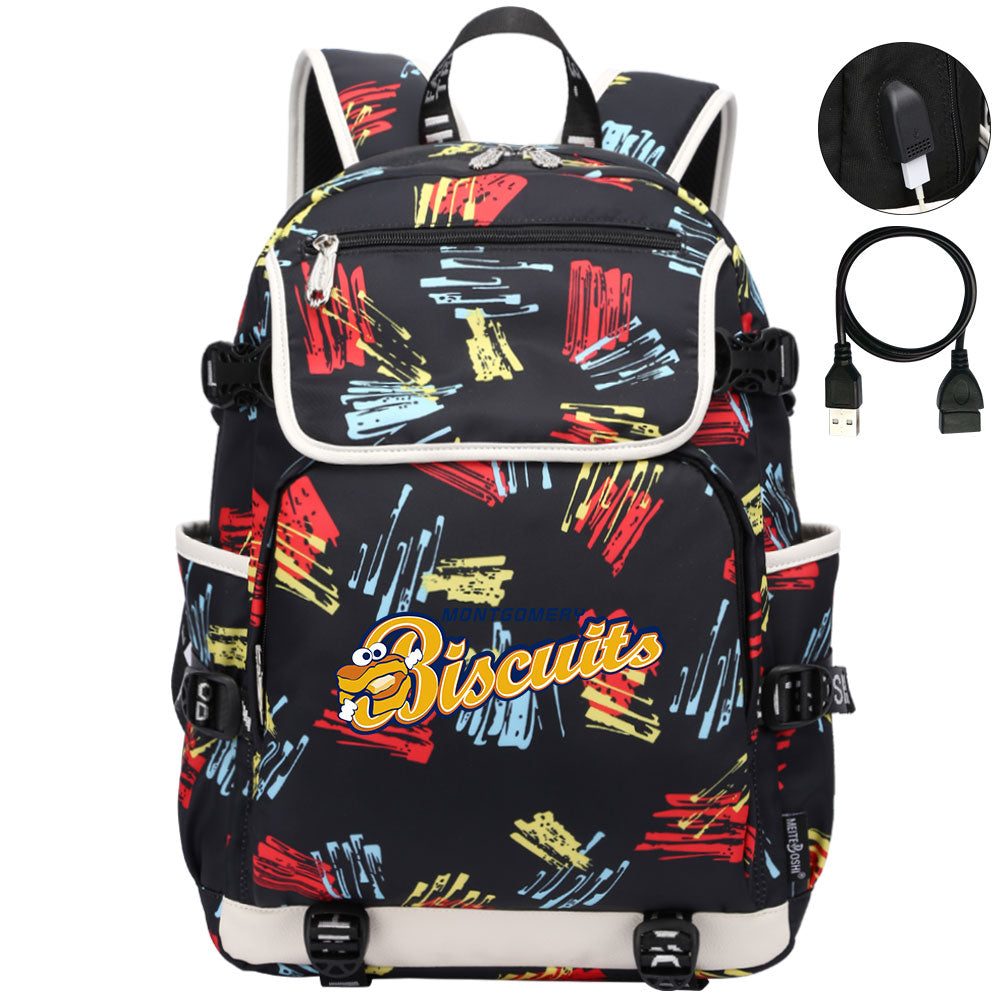 Montgomery Biscuits Backpack School Notebook Travel Bags