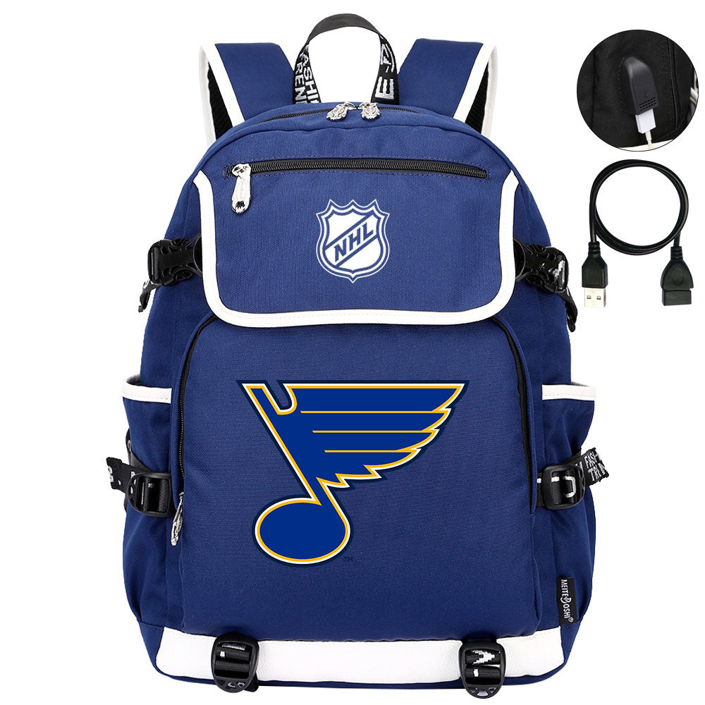 St Louis Blues Hockey Team Backpack School Notebook Travel Bags