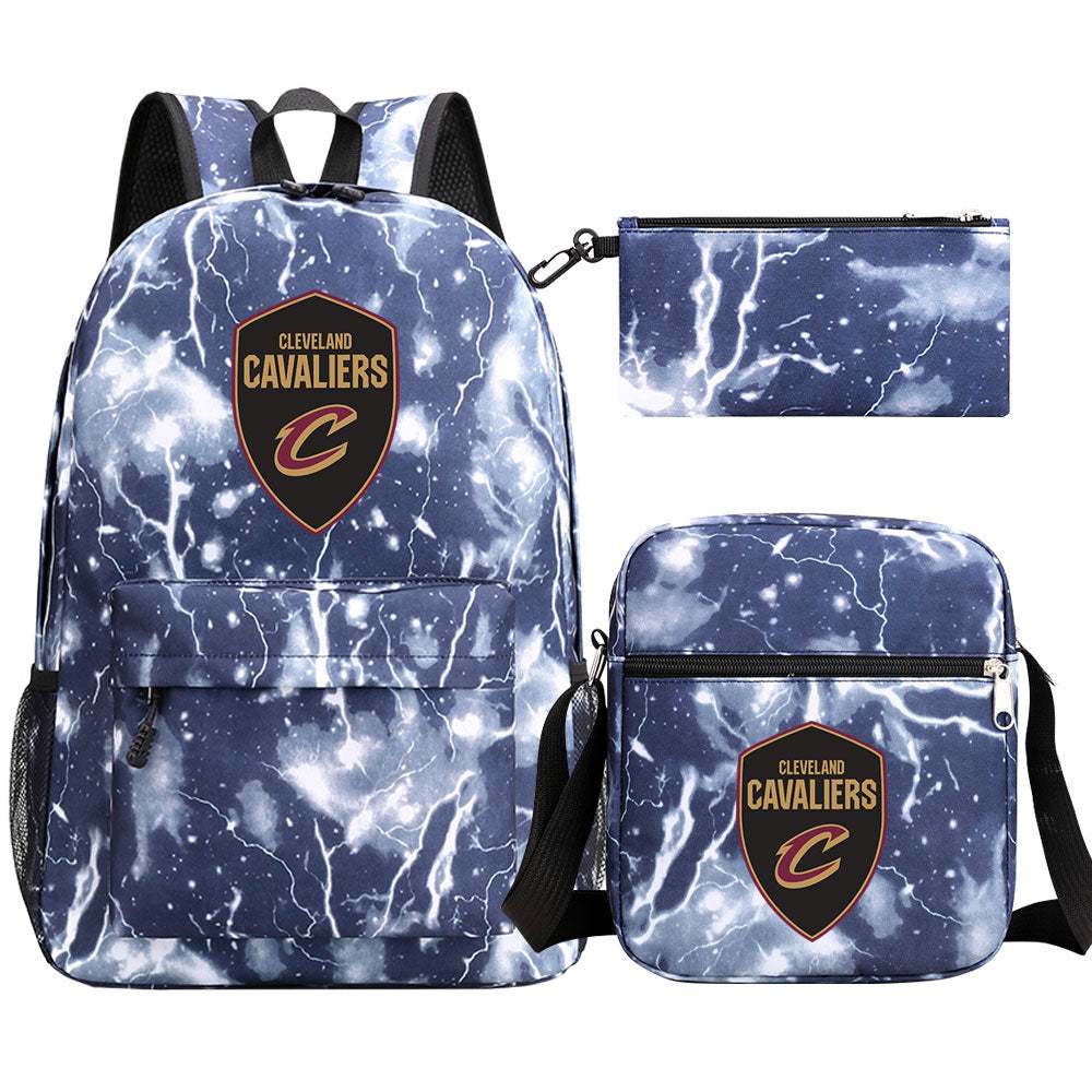 Cleveland Cavaliers Basketball School Backpack Shoulder Bag Pencil Bags 3pcs Set