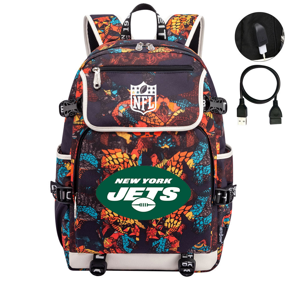 New York Jets Football Rugby Backpack School Notebook Travel Bags
