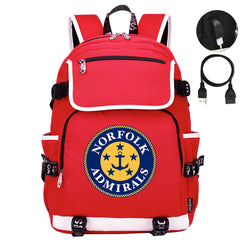 Norfolk Admirals Hockey League Backpack School Notebook Travel Bag