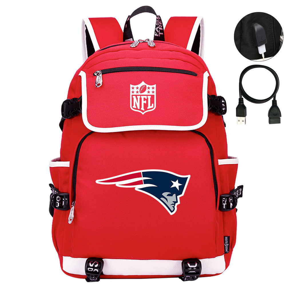 New England Patriots Football Rugby Backpack School Notebook Travel Bags