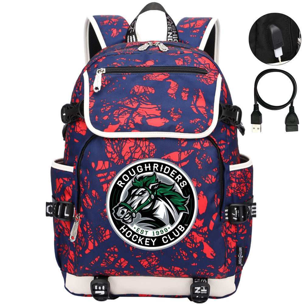 Roughriders Hockey League Backpack School Notebook Travel Bag