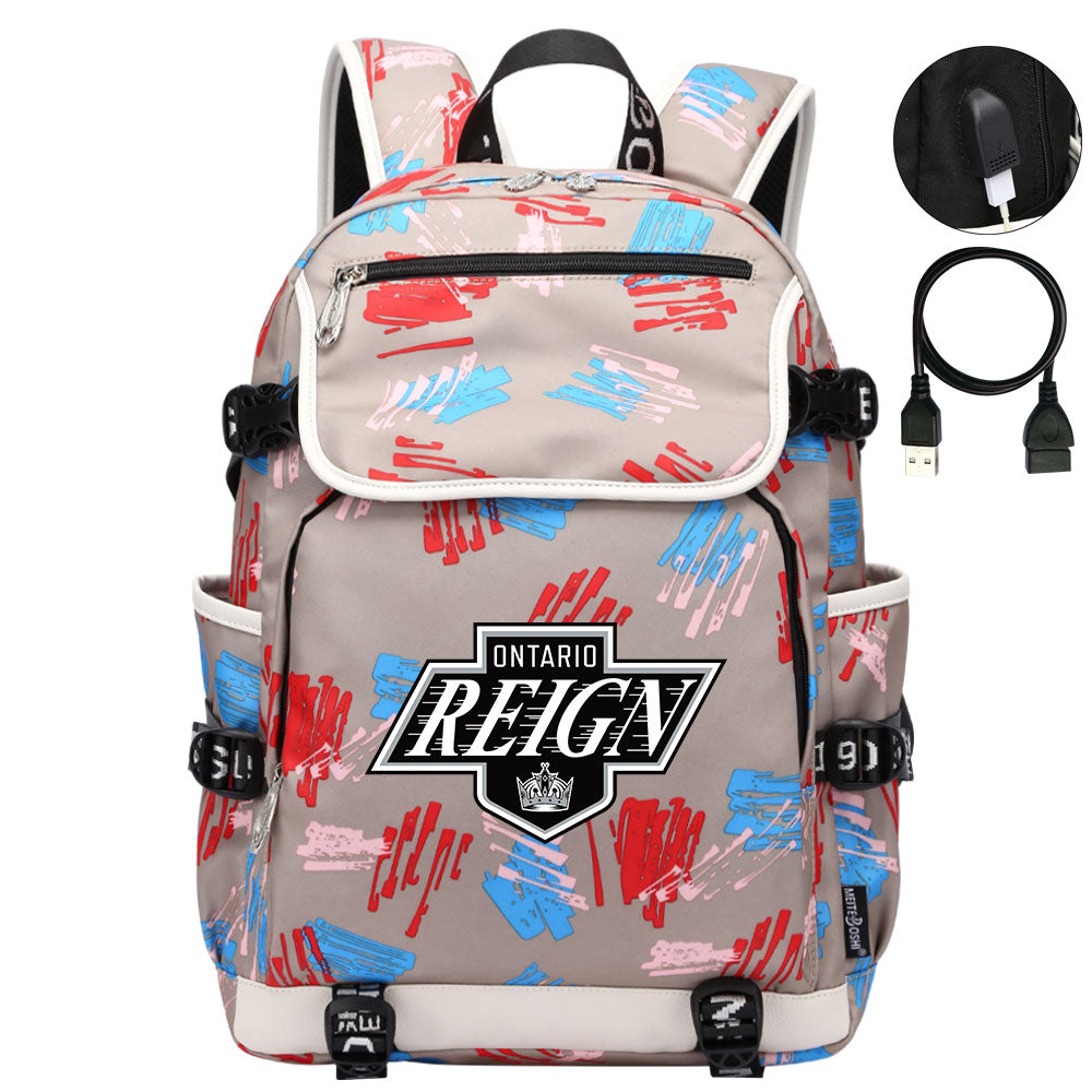 Ontario Reign Hockey League Backpack School Notebook Travel Bag