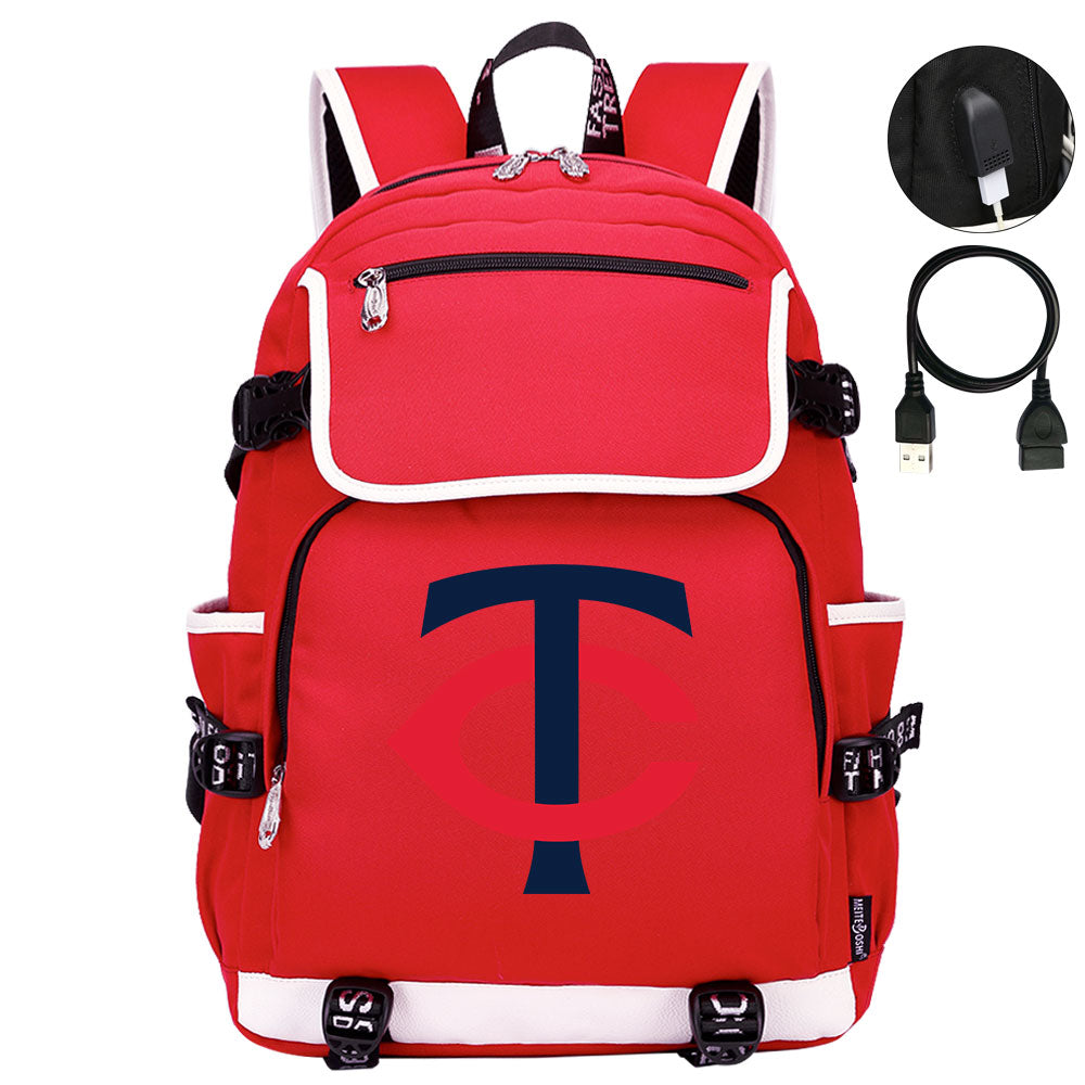 Minnesota Twins Backpack School Notebook Travel Bags