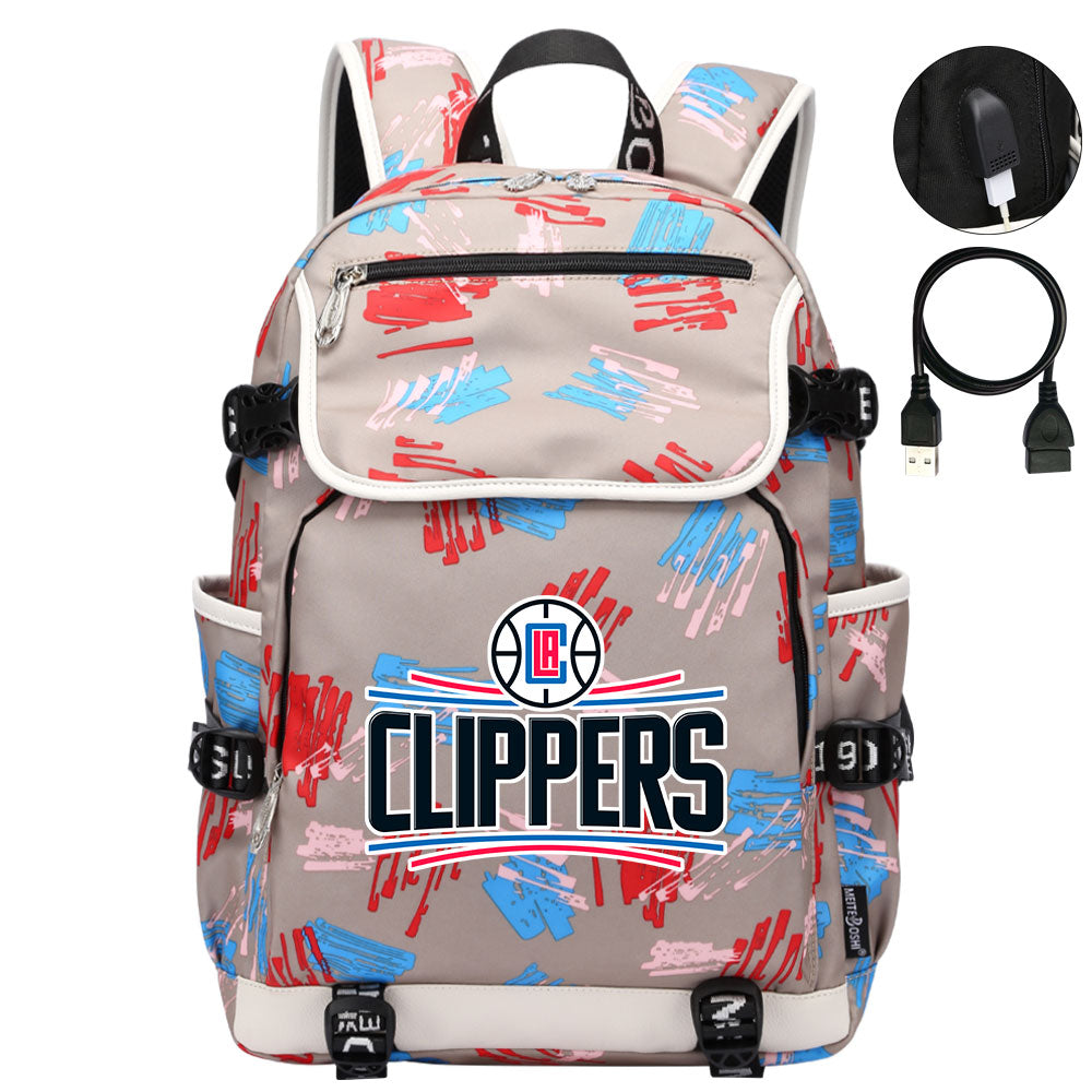 Los Angeles Clippers Backpack School Notebook Travel Bags