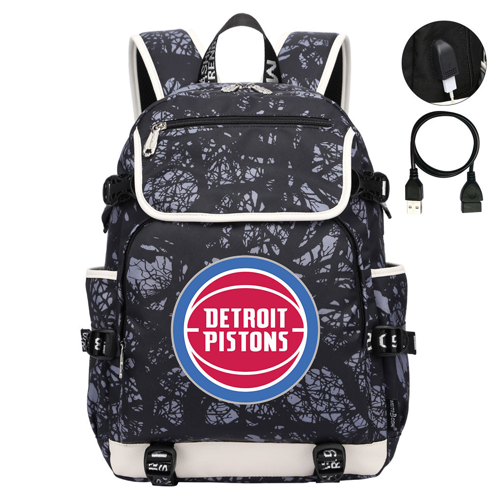 Detroit Pistons Backpack School Notebook Travel Bags